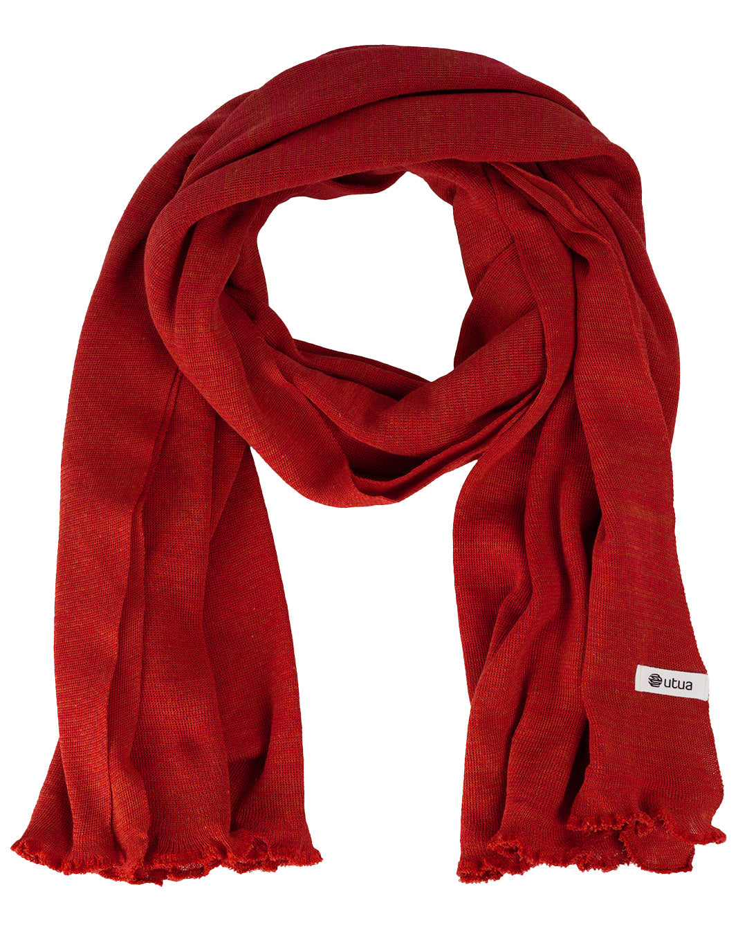 Pauliina puuvillahuivi tiilen punainen