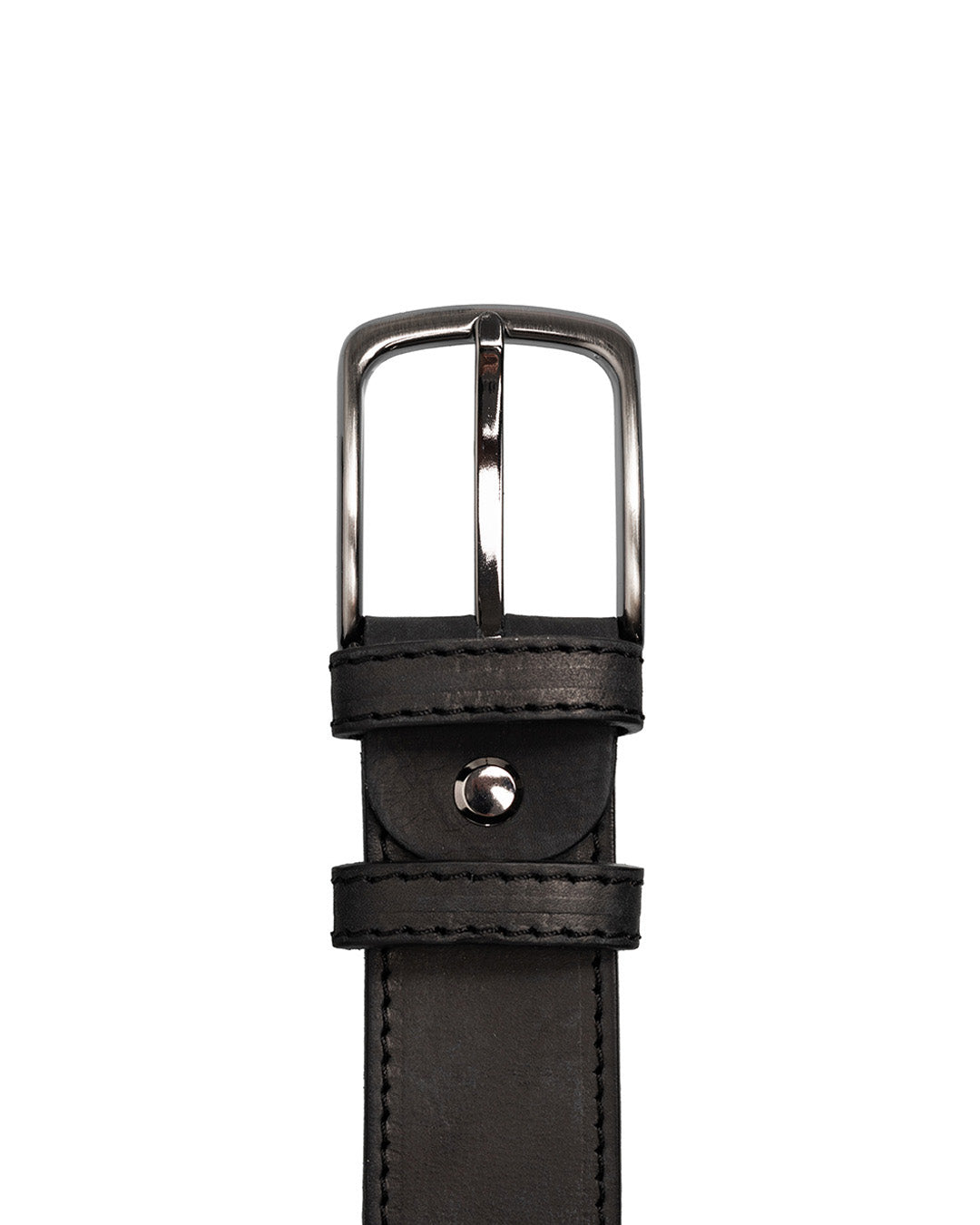 Leather belt 4 cm black