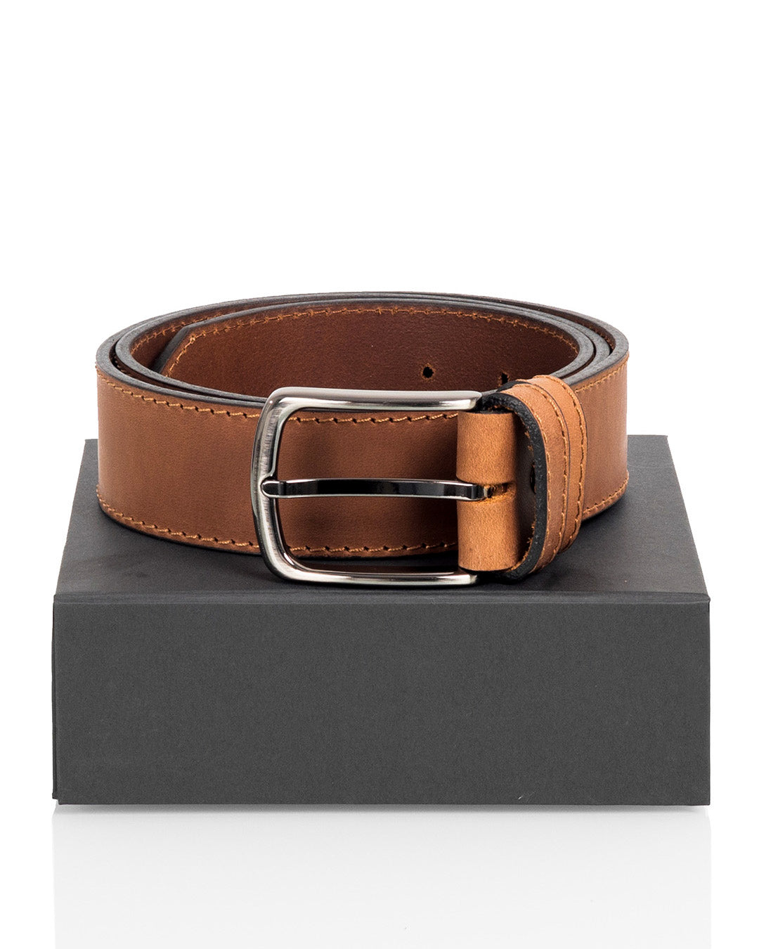 Nahkavyö 4 cm vaalean ruskea