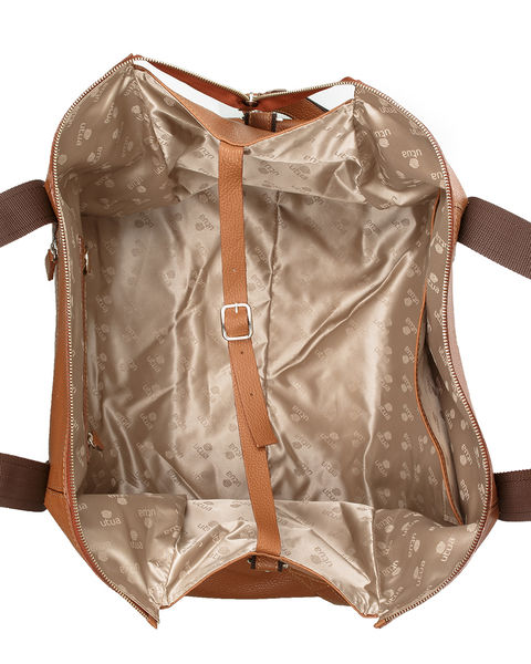 Weekender Exclusive leather weekend bag, brown.