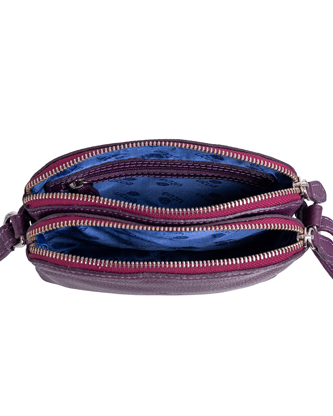 Kotimainen tummanvioletti pikkulaukku Utua Lysti