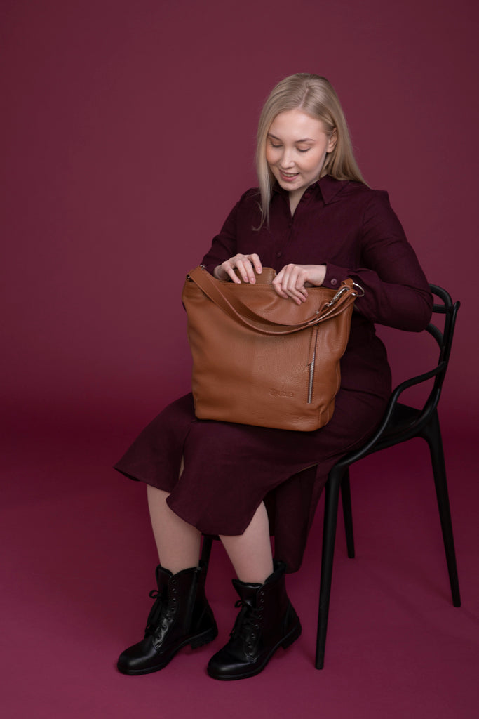 Laadukas Utua Roihu Exclusive olkalaukku ruskea