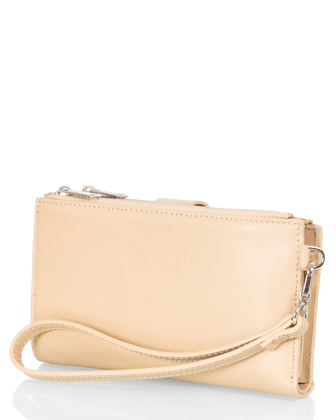 Laadukas Utuan nahkainen puhelinlompakko beige