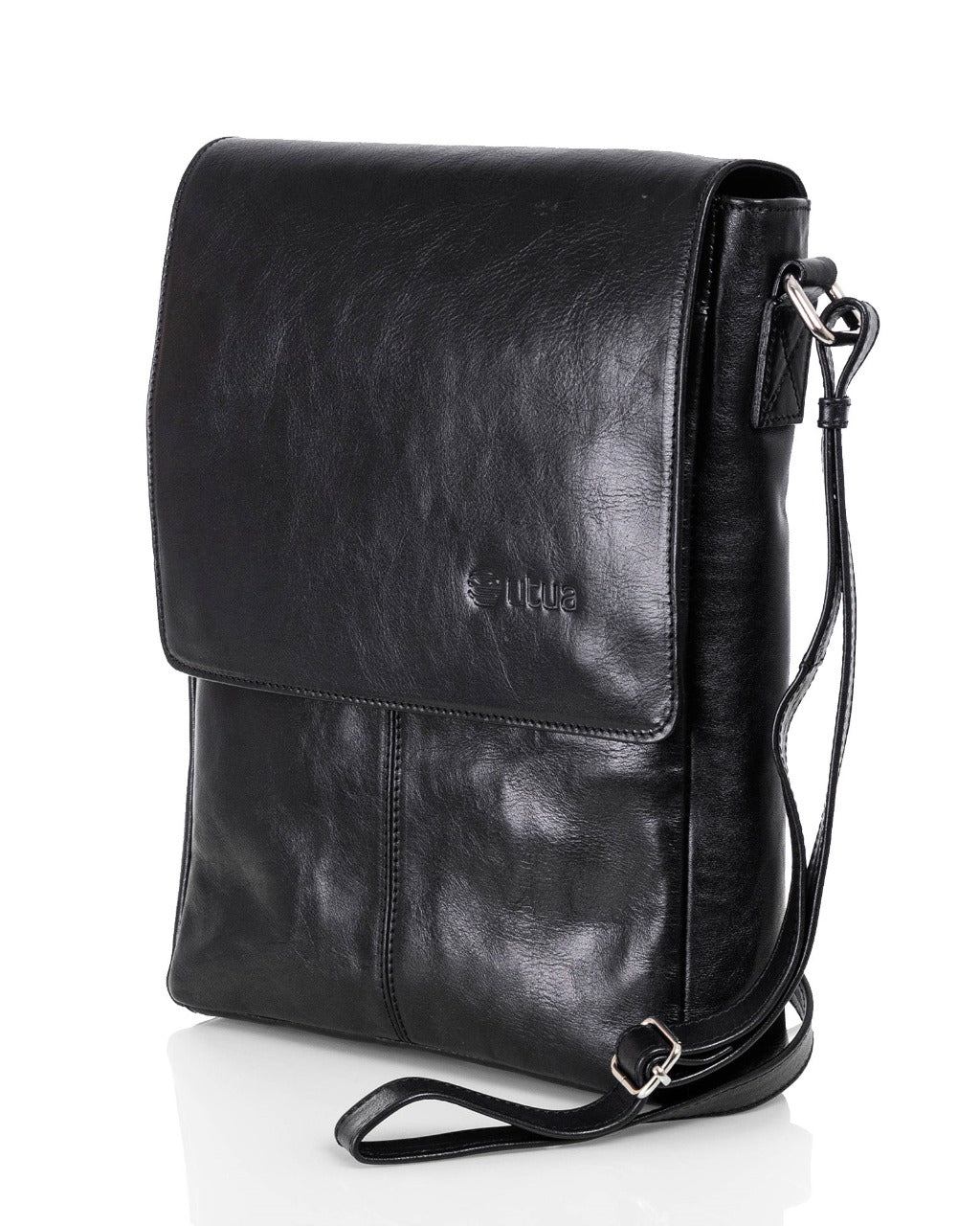 Zeus Exclusive vegetable-tanned leather shoulder bag black