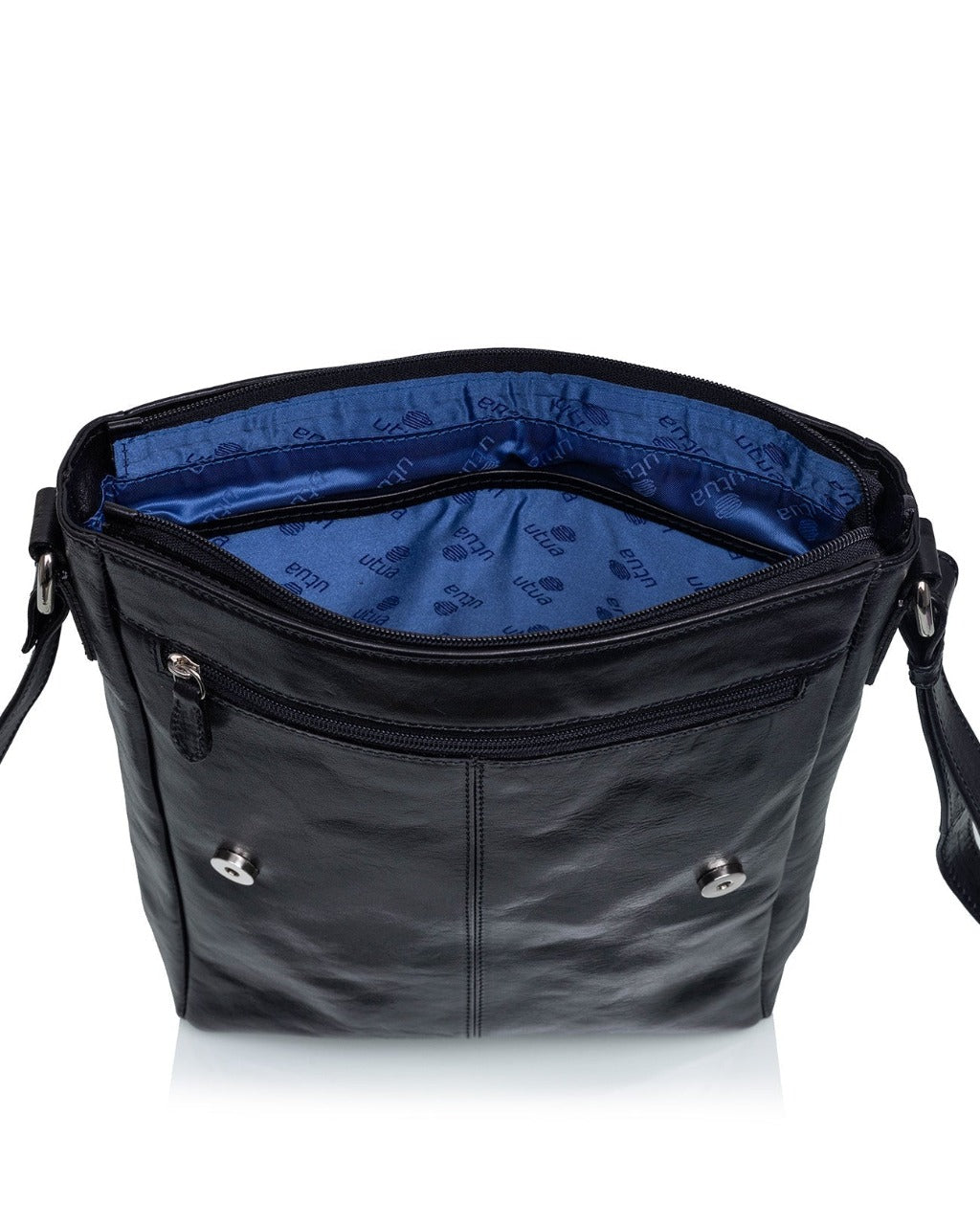 Zeus Exclusive vegetable-tanned leather shoulder bag black