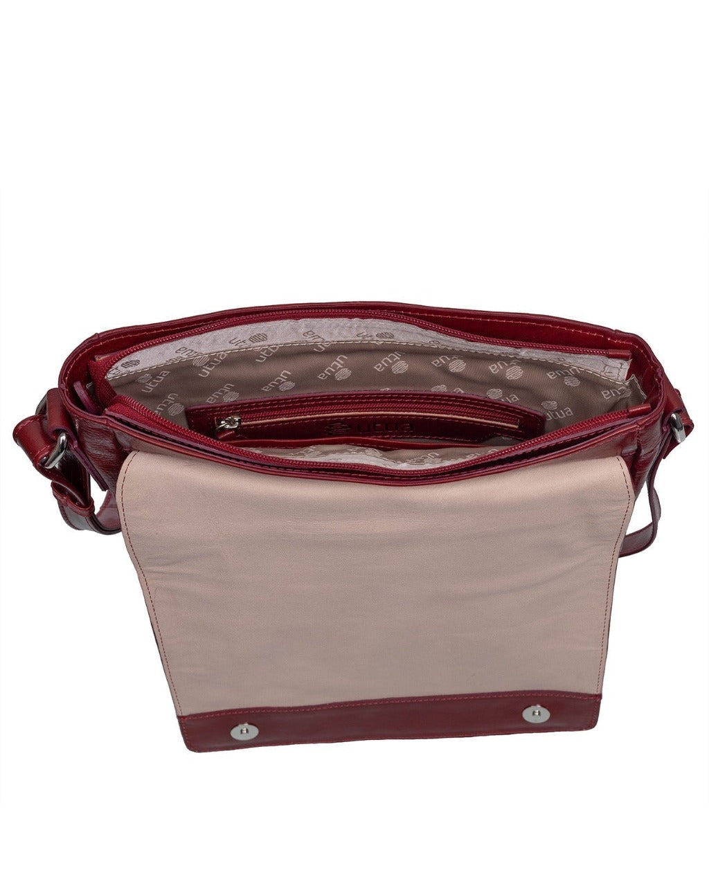 Zeus Exclusive kasviparkittu olkalaukku punainen