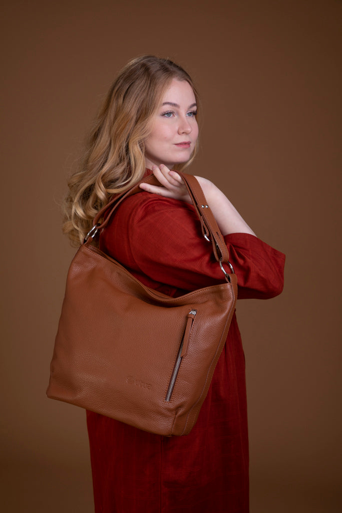 Nahkainen Utua olkalaukku Roihu Exclusive ruskea