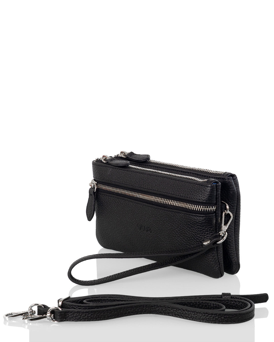Rauma small leather bag, black.