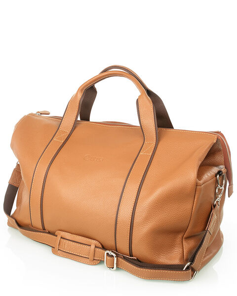 Weekender Exclusive leather weekend bag, brown.