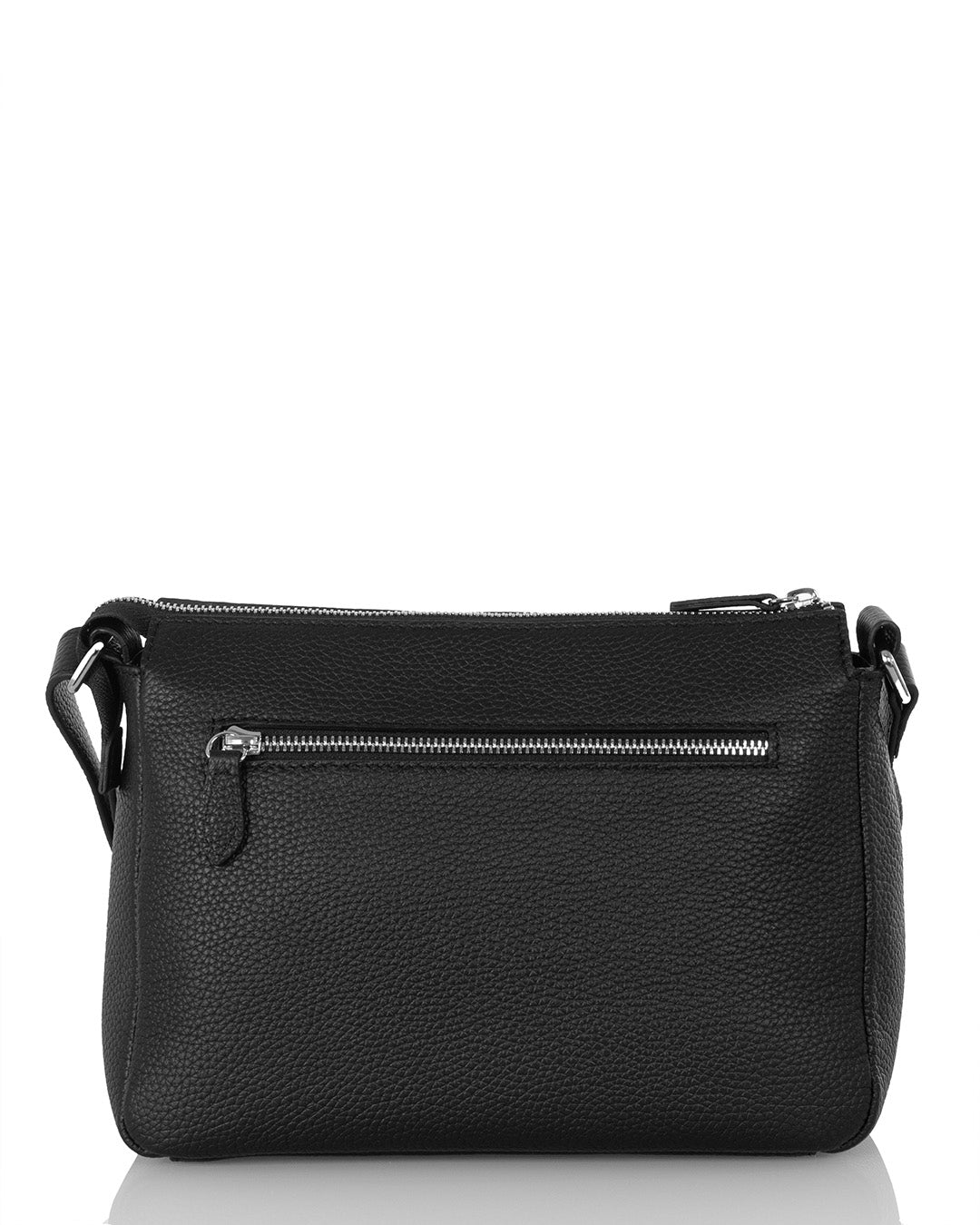 Hestia leather shoulder bag, black