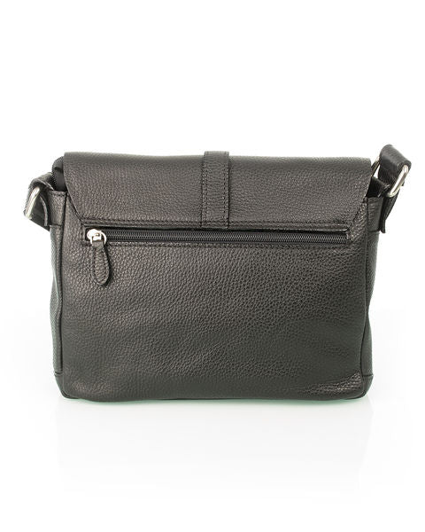 Suomalainen musta olkalaukku Utua Sanoma