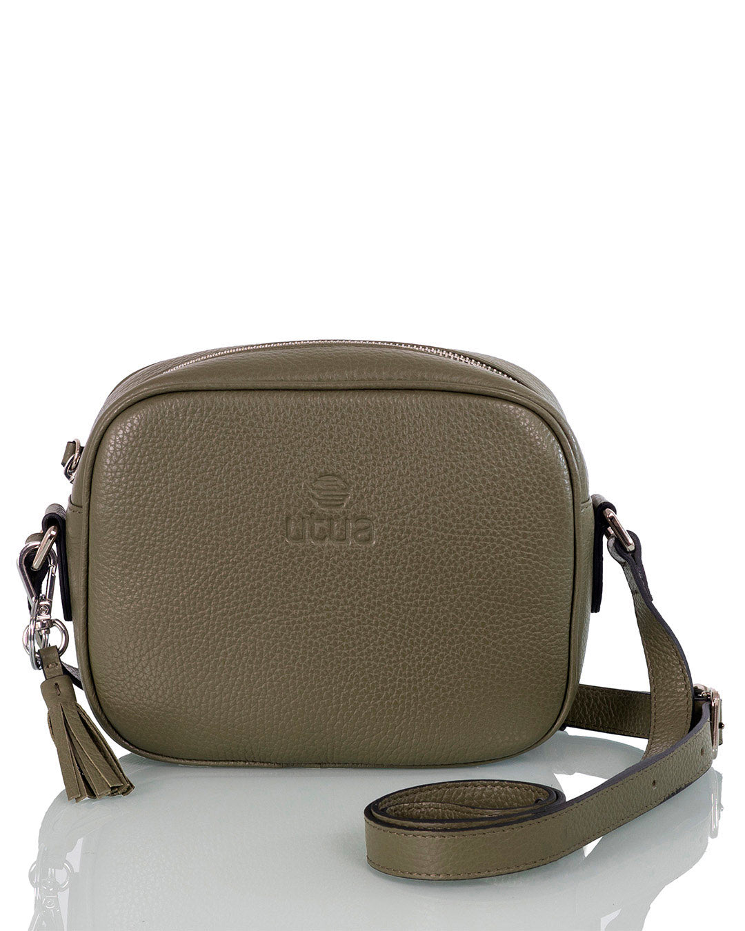 Espoo Exclusive leather shoulder bag, green.