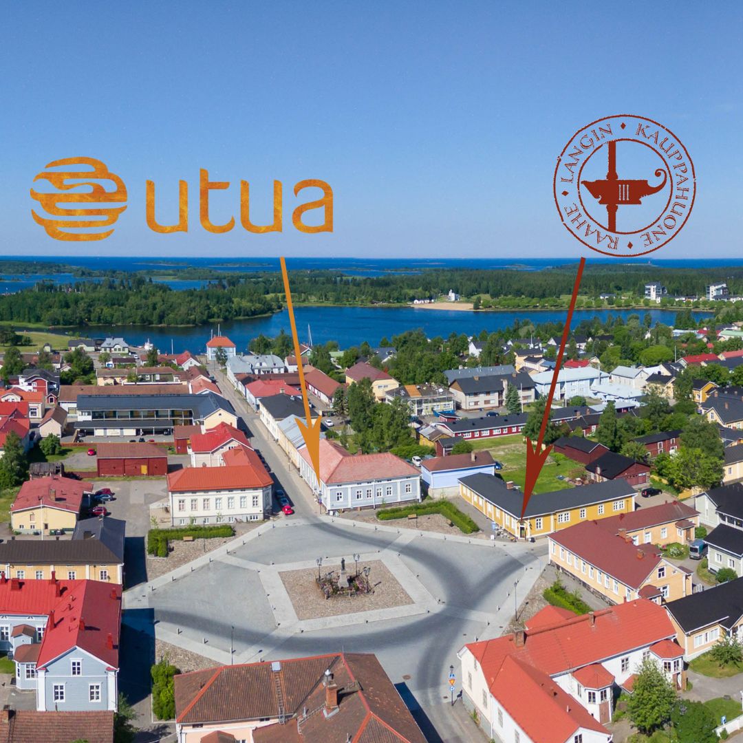 Utuan myymälä sijaitsee Pekkatorilla, Raahen vanhassa kaupungissa. Vieressä sijaitsee Langin Kauppahuoneen kahvila-ravintola.