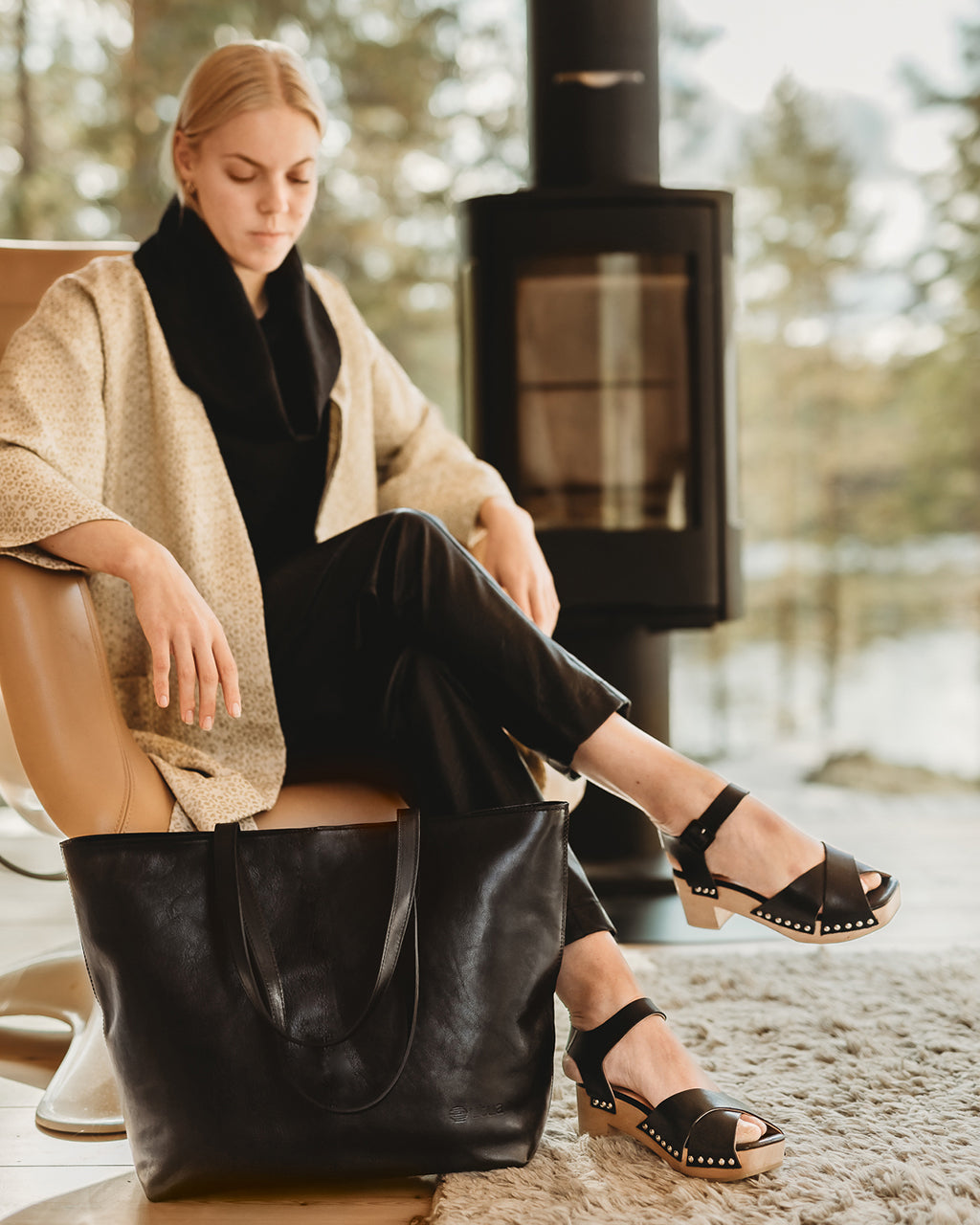 Lund Exclusive kasviparkittu käsilaukku musta