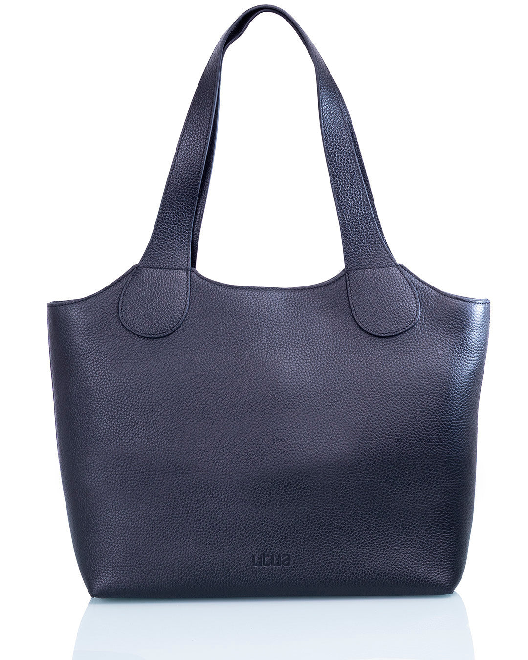 utua musta nahkainen irene tyolaukku edesta