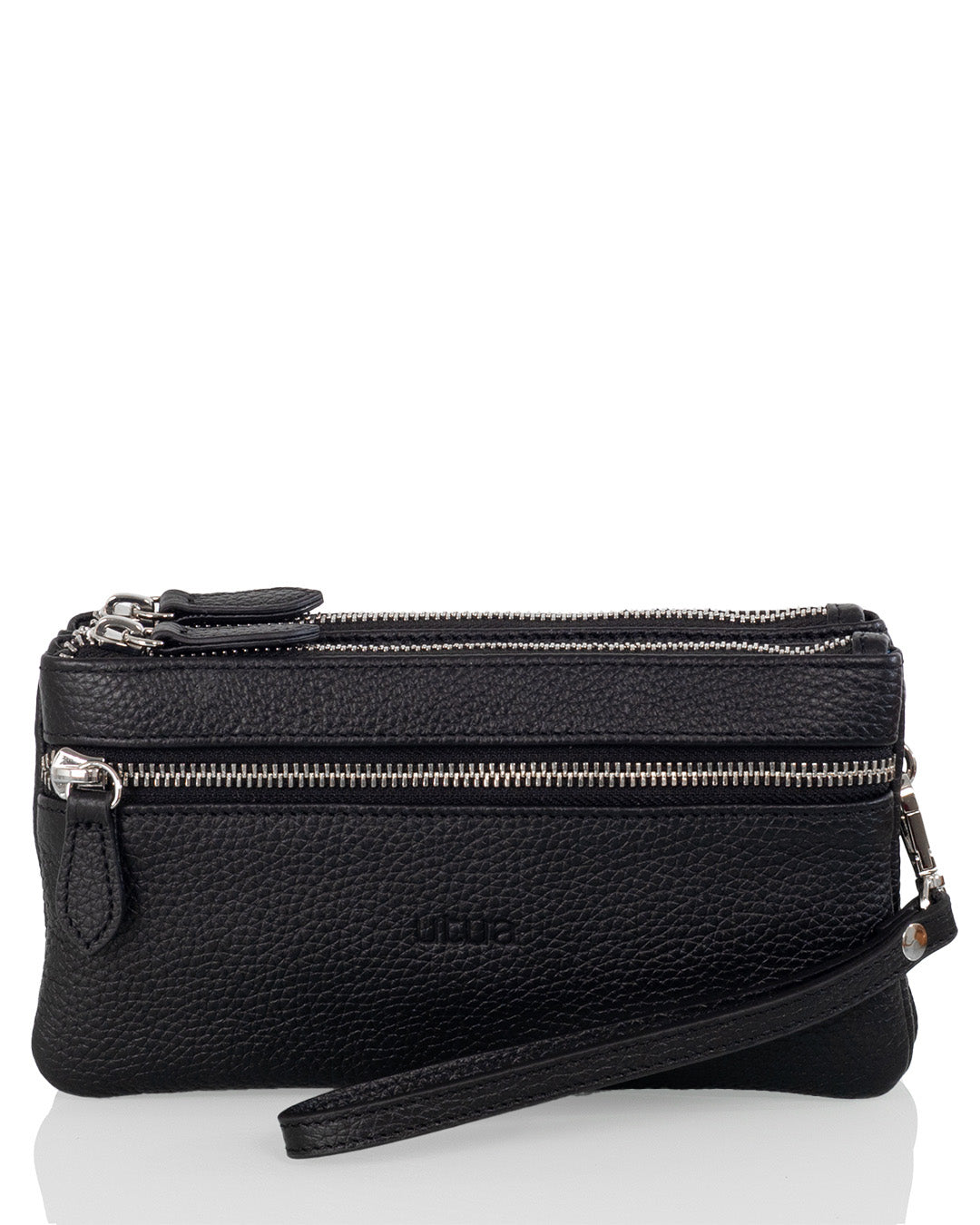 Rauma small leather bag, black.