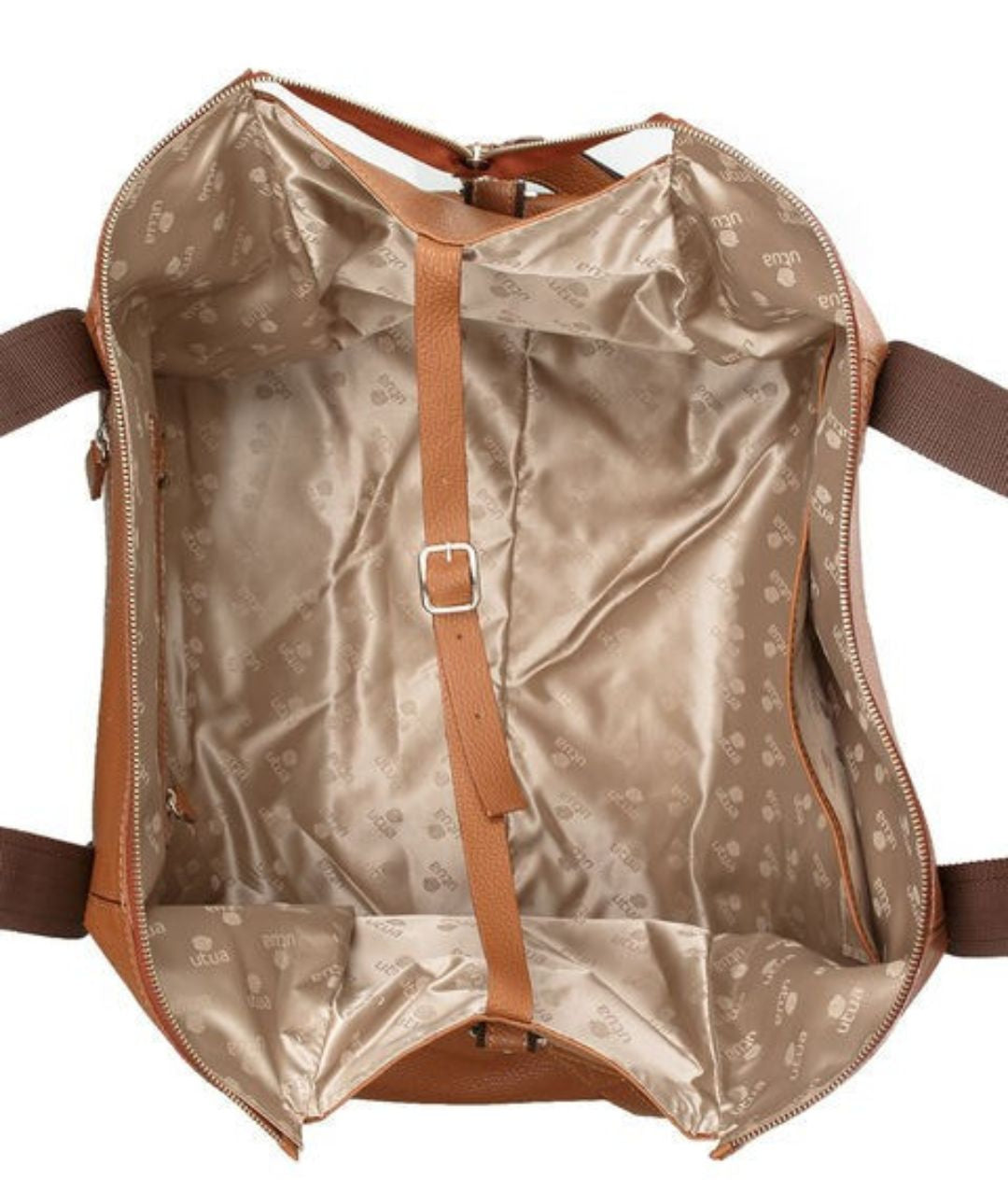 weekender utua ruskea viikonloppulaukku nahkaa sisalta