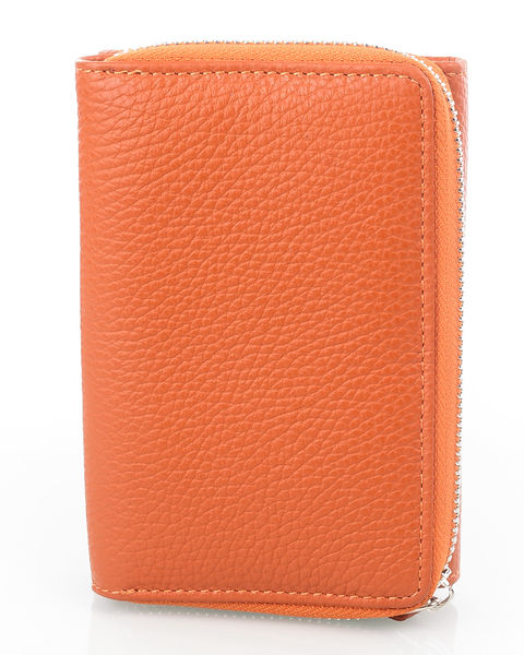 Kätkö leather wallet orange