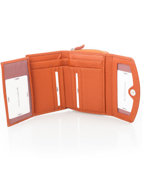 Kätkö leather wallet orange