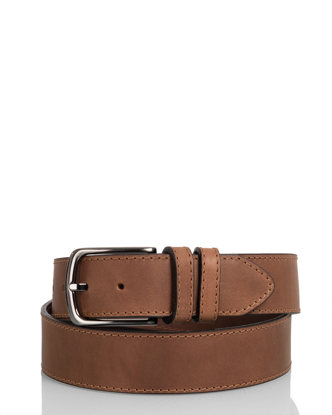 Nahkavyö 4 cm vaalean ruskea