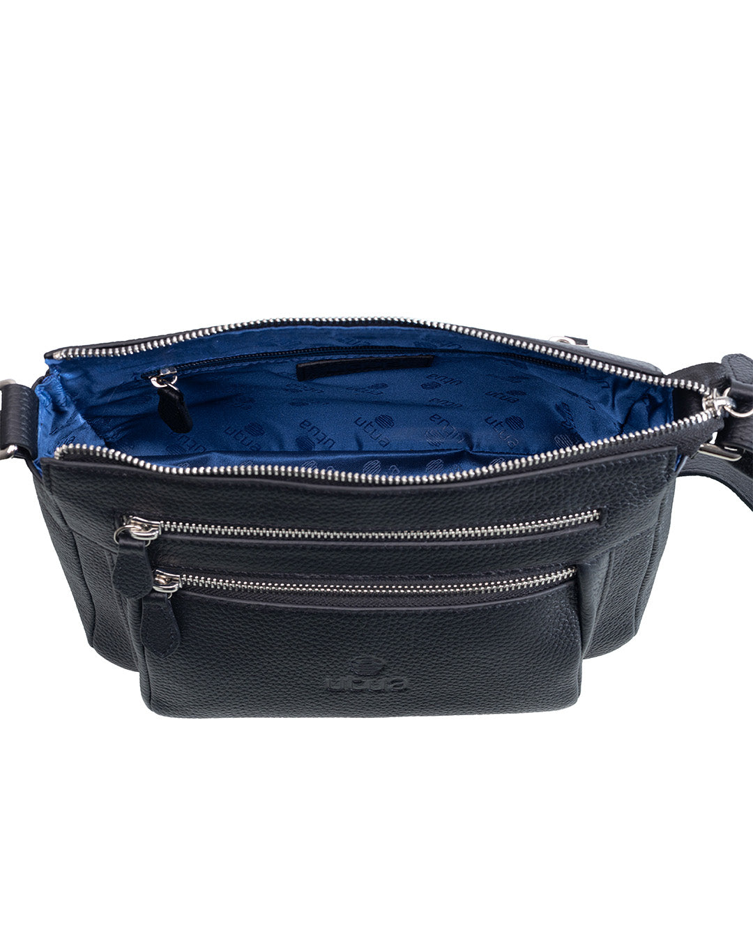 Hestia leather shoulder bag, black