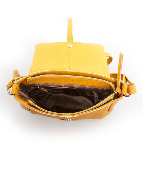 Kotimainen keltainen olkalaukku Utua Tasku