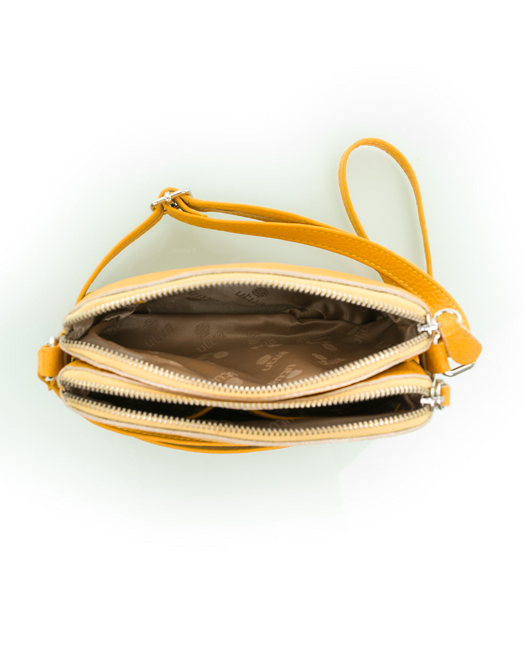 Kotimainen keltainen pikkulaukku Utua Lysti