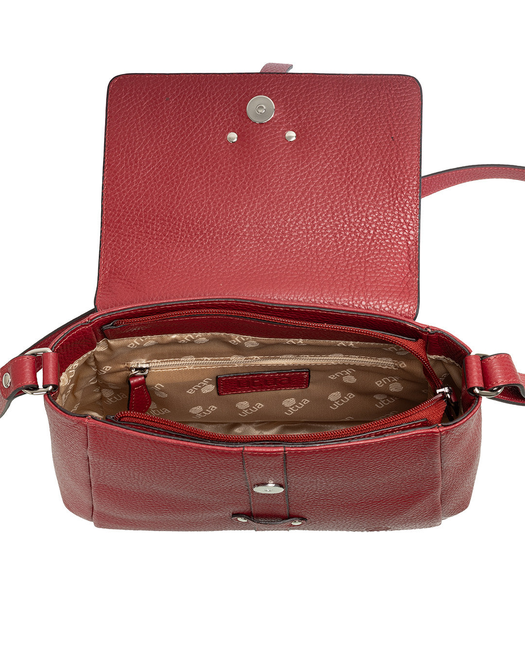 Kotimaisen-Utuan-laadukas-olkalaukku-Tasku-puolukan-punainen
