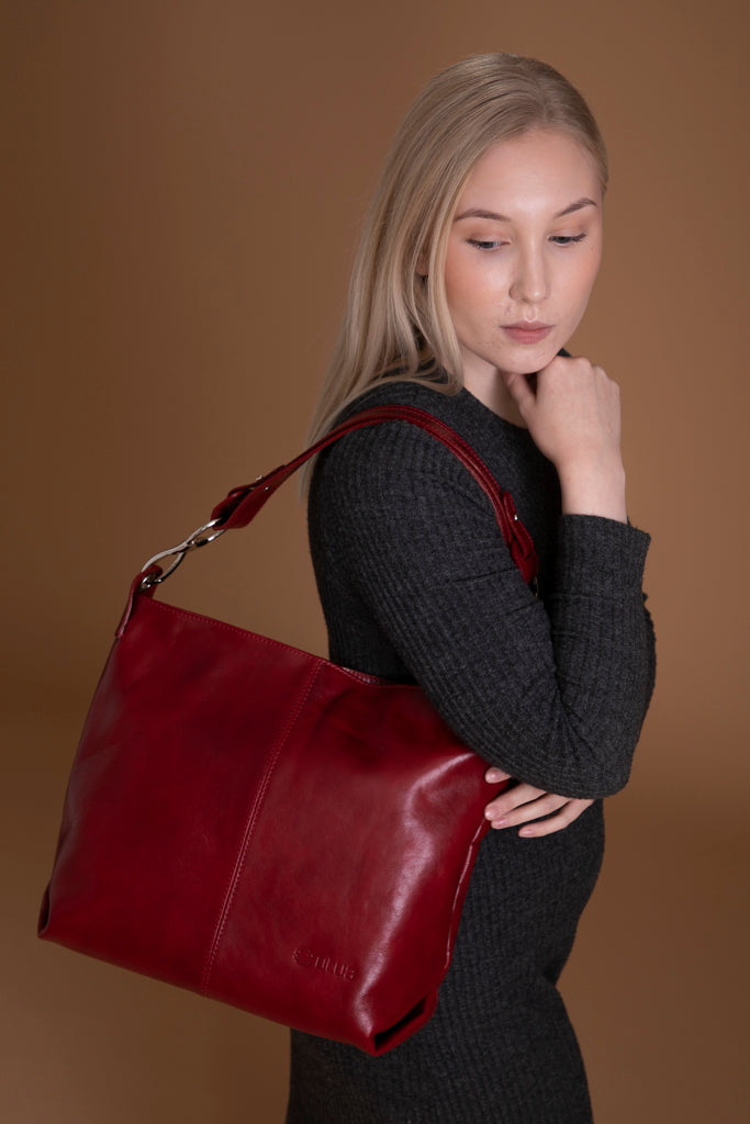 Laadukas Utua Roskilde Exclusive kasviparkittu kasilaukku punainen