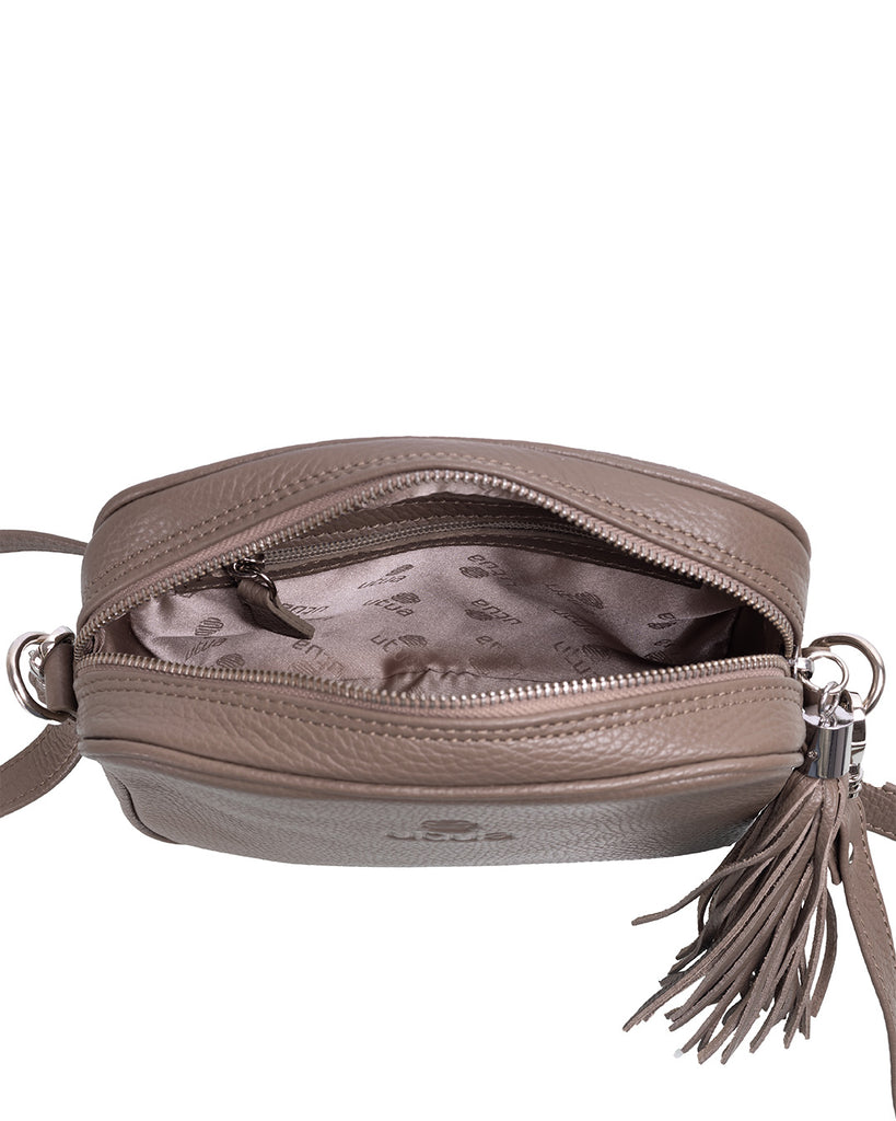 Nahkainen harmaa olkalaukku Utua Espoo