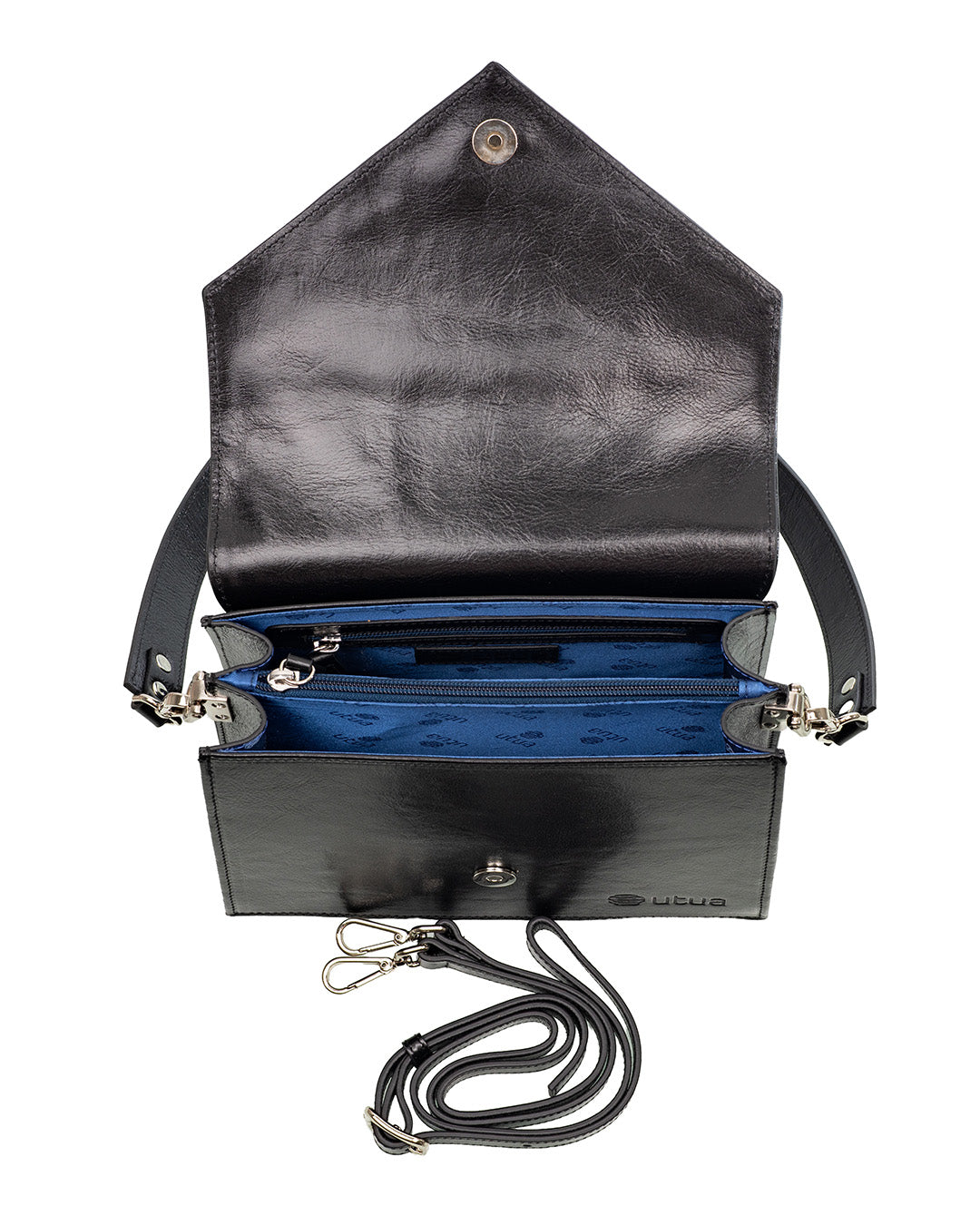 Skoga exclusive olkalaukku musta kasviparkittu nahka sisalta