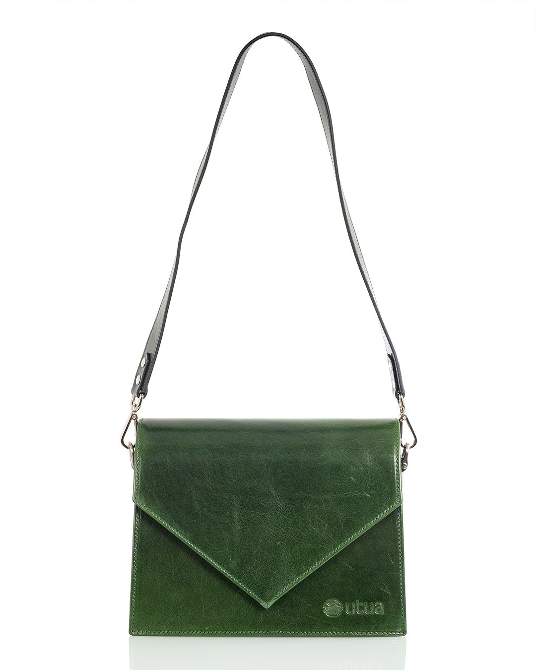 Utua Skoga vihrea olkalaukku kasviparkittua nahkaa