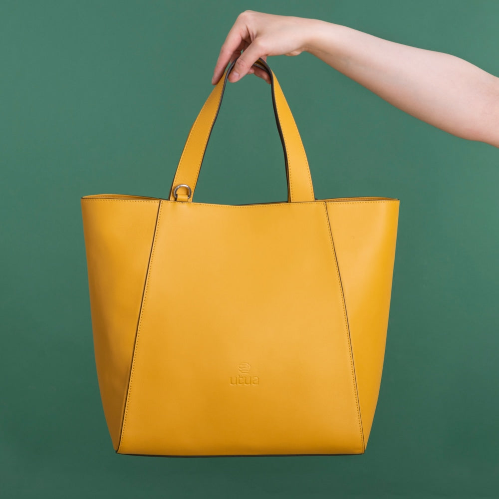 Utuan keltainen Athene laukku on upean näköinen