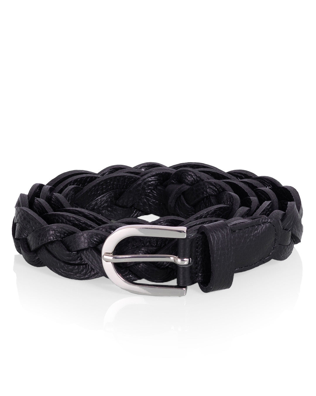 Utua punottu nahkavyo musta