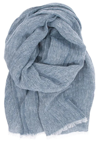 Halaus linen scarf, blueberry