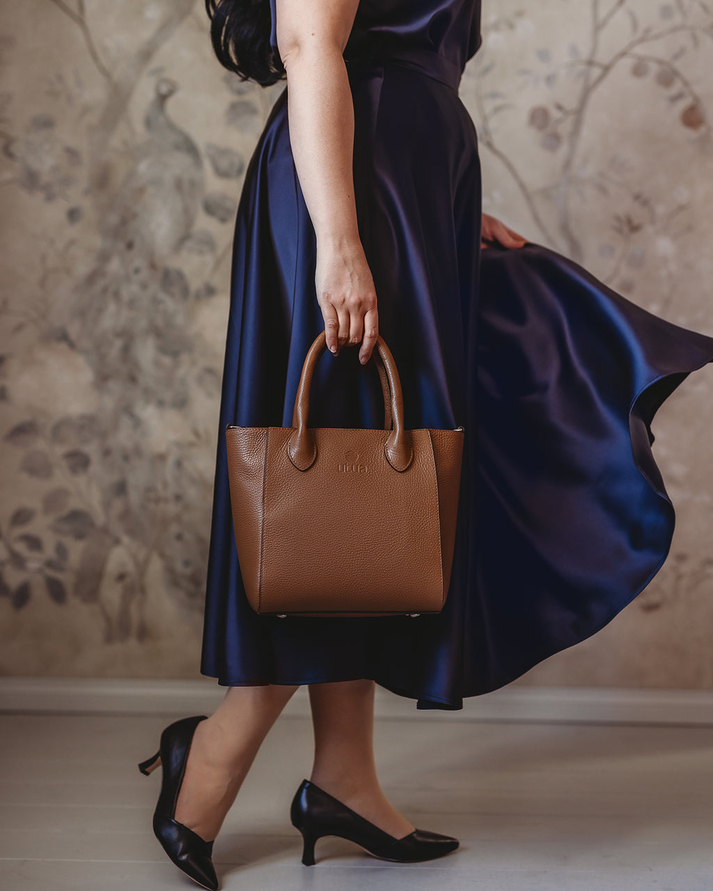 nahkainen utua rhea kasilaukku ruskea