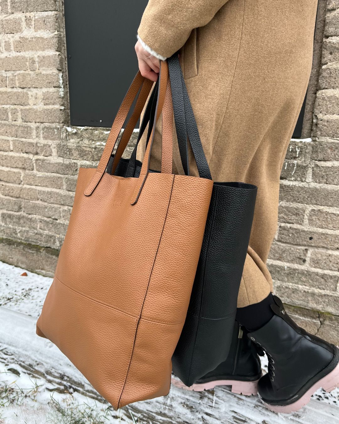 utua soolo nahka shopperi musta kadessa