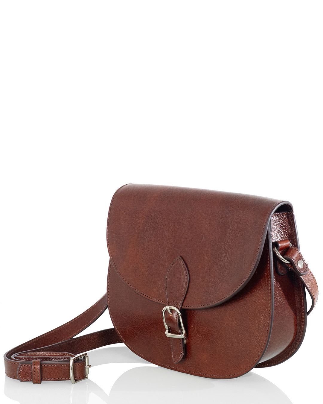 utua visby ruskea olkalaukku kasviparkittu