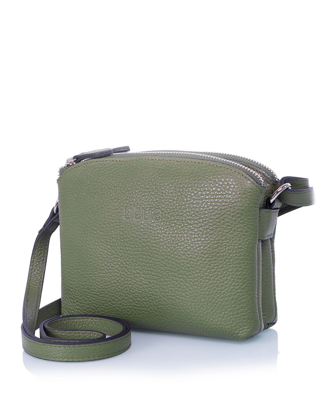 vihrea lysti pikkulaukku utua sivulta