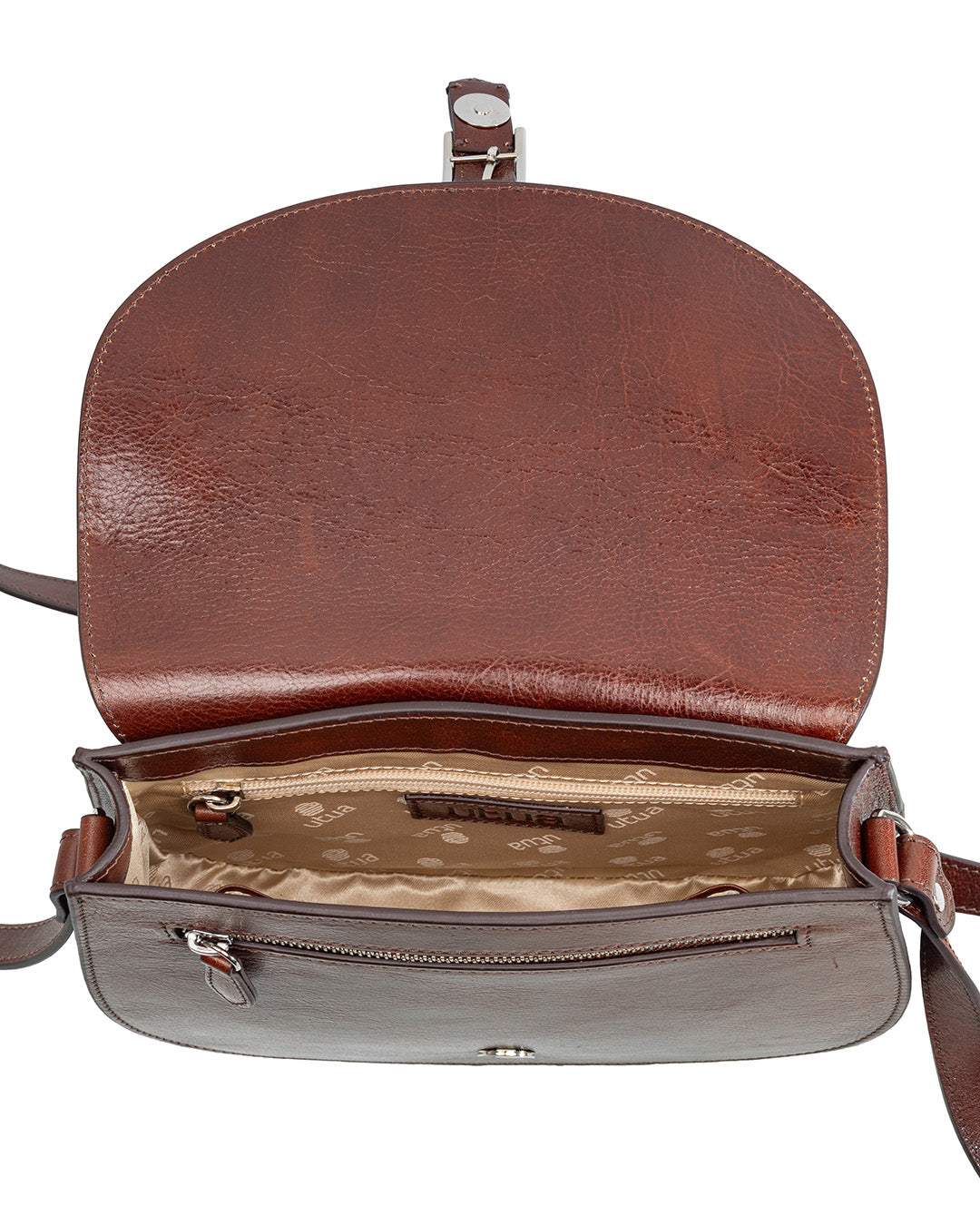 visby satulalaukku ruskea kasviparkittu utua